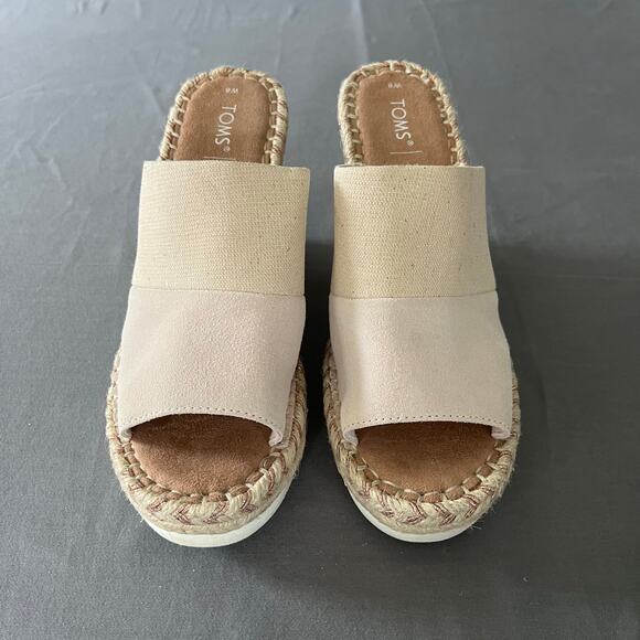 Share Toms Monica Mule Wedge - Women's Size 8 - Peony Pink Suede - Picture 2 of 10